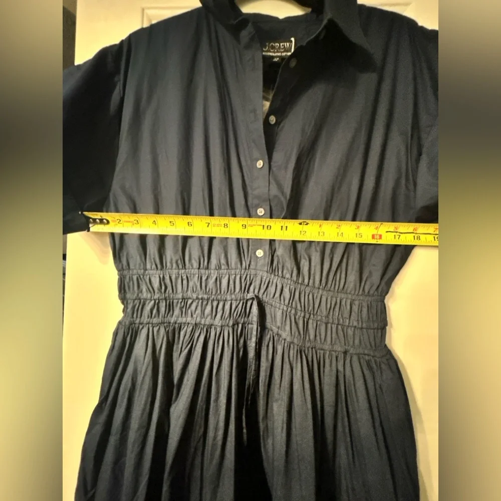 J.Crew Elena Mini Shirtdress Cotton Poplin Navy Blue Size 10 NWT - Picture 10 of 12
